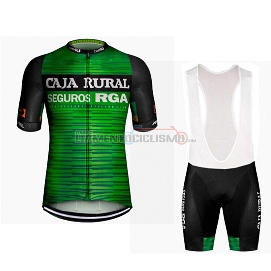 Abbigliamento Ciclismo Caja Rural Manica Corta 2019 Verde Nero